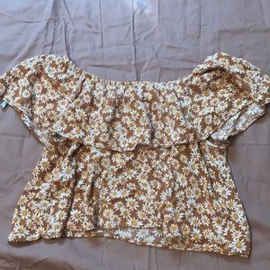 Cute floral off the shoulder shirt